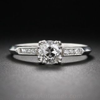 .85 Carat Old Mine-Cut Diamond Vintage Solitaire Engagement Ring