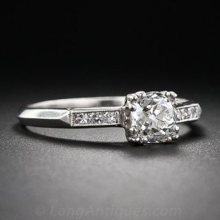 .85 Carat Old Mine-Cut Diamond Vintage Solitaire Engagement Ring