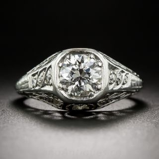 .85 Carat Platinum and Diamond Art Deco Engagement Ring
