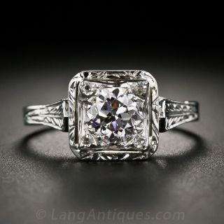 .86 Carat Art Deco Diamond Engagement Ring