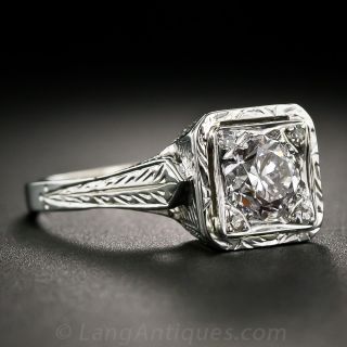 .86 Carat Art Deco Diamond Engagement Ring