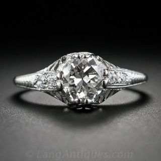 .86 Carat Diamond Art Deco Engagement Ring