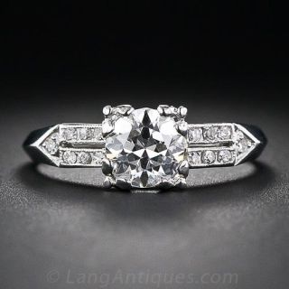.86 Carat European-Cut Diamond Art Deco Engagement Ring