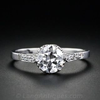 .87 Carat Edwardian Style Diamond Engagement Ring