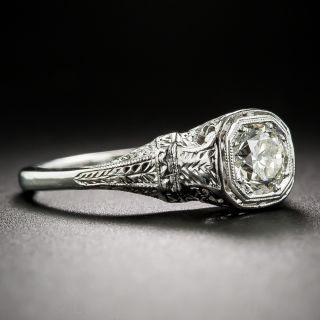 .87 Carat Platinum and Diamond Neo-Classical Engagement Ring