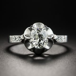 .88 Carat Antique Cushion Cut Diamond Victorian Style Ring - 2
