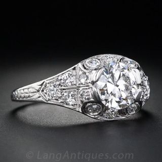 .88 Carat Antique  Diamond Engagement Ring