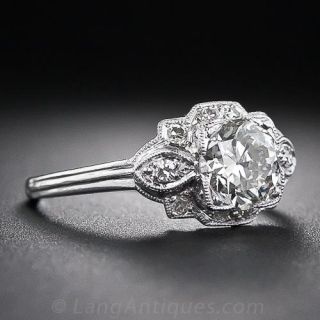 .88 Carat Diamond and Platinum Vintage Engagement Ring