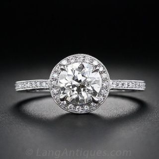 .89 Carat European-Cut Diamond Engagement Ring