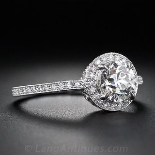 .89 Carat European-Cut Diamond Engagement Ring