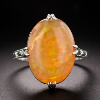 9.00 Carat Fire Opal Cabochon Ring - 2