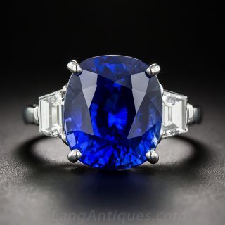9.48 Carat Gem Ceylon Sapphire and Diamond Ring - 1