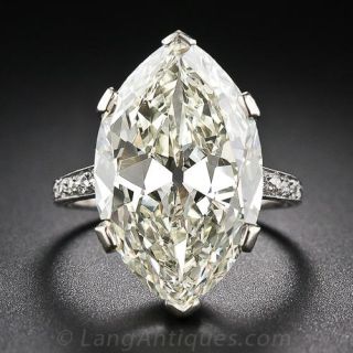 9.55 Carat Marquise/Oval 'Moval' Edwardian Platinum Ring