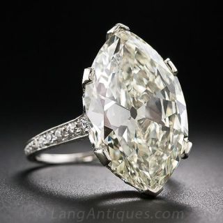 9.55 Carat Marquise/Oval 'Moval' Edwardian Platinum Ring