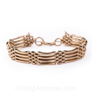 9 Karat Rose Gold Geometric Link Bracelet