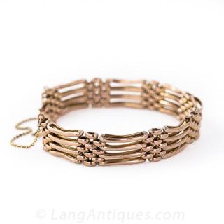 9 Karat Rose Gold Geometric Link Bracelet