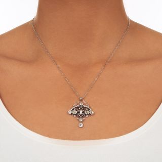 Edwardian Mixed Cut Diamond Pendant