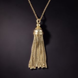 Victorian Gold Tassel Necklace - 0