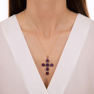 Victorian Amethyst and Diamond Cross