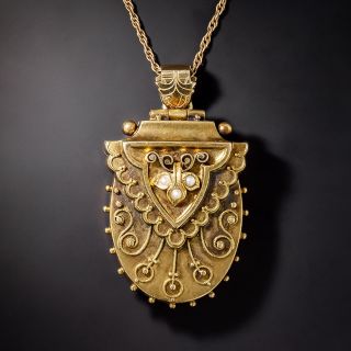 Victorian Seed Pearl Locket - 0
