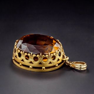 Large Antique Citrine Pendant