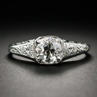 .90 Carat Art Deco Diamond Engagement Ring