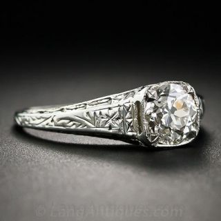 .90 Carat Art Deco Diamond Engagement Ring