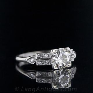 .90 Carat Art Deco Diamond Engagement Ring