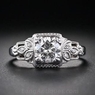 .90 Carat Art Deco Engagement Ring