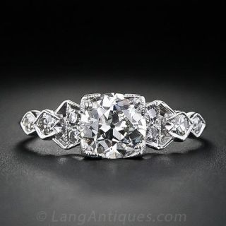 .90 Carat Art Deco Style Diamond Engagement Ring