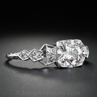 .90 Carat Art Deco Style Diamond Engagement Ring