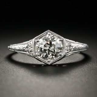.90 Carat Diamond Art Deco Engagement Ring