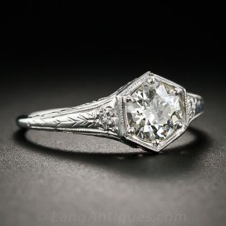 .90 Carat Diamond Art Deco Engagement Ring