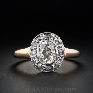 .90 Carat Early 20th Century Cushion-Cut Diamond Ring