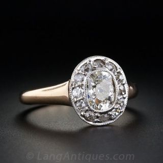 .90 Carat Early 20th Century Cushion-Cut Diamond Ring