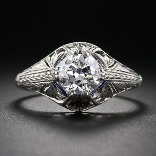 .90 Carat Early-Art Deco Diamond Engagement Ring