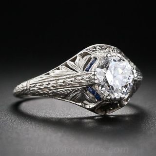 .90 Carat Early-Art Deco Diamond Engagement Ring