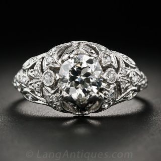 .90 Carat Edwardian-Art Deco Engagement Ring