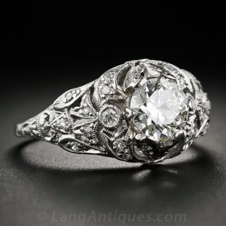.90 Carat Edwardian-Art Deco Engagement Ring