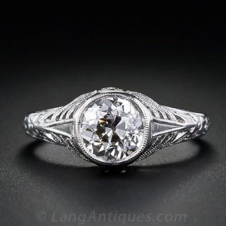 .90 Carat European-Cut Diamond Solitaire