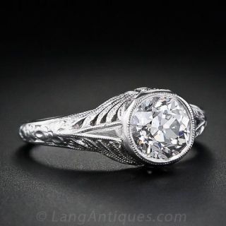 .90 Carat European-Cut Diamond Solitaire