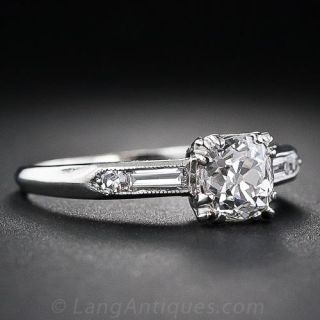 .90 Carat Old Mine-Cut Diamond Engagement Ring