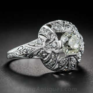.90 Carat Platinum and Diamond Art Deco Engagement Ring 