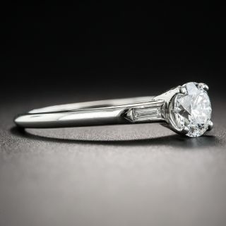 .90 Carat Platinum Mid-Century Vintage Engagement Ring - GIA E SI1