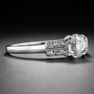 .90 ct. Platinum Diamond Art Deco Engagement Ring GIA-J/VS1