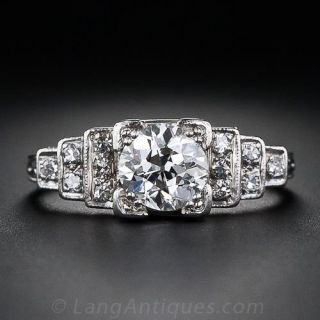 .91 Carat Art Deco Diamond Engagement Ring