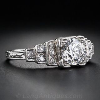 .91 Carat Art Deco Diamond Engagement Ring