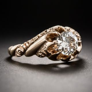 .91 Carat Champagne Diamond Victorian Rose Gold Ring