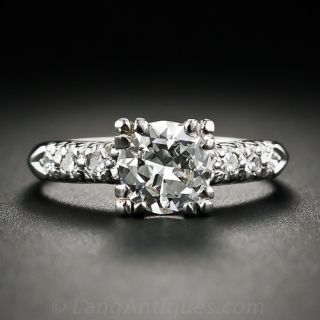 .91 Carat Diamond and Platinum Vintage Engagement Ring