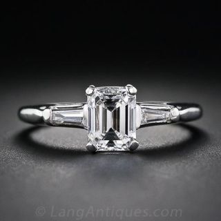 .91 Carat Emerald-Cut Estate Diamond Ring